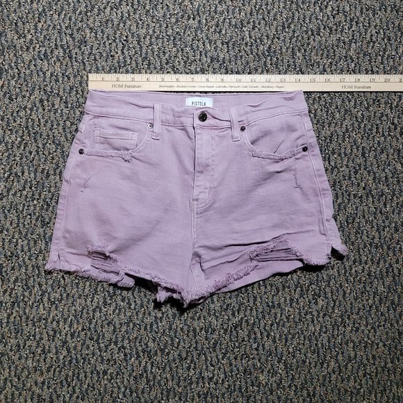 Pistola Winston High-Rise Fray Hem Cut Off Shorts Size 28 - Picture 6 of 13